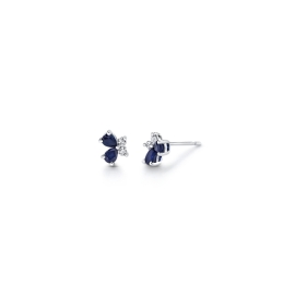 14k White Gold Blue Sapphire Earrings 1/8 ct. tw.