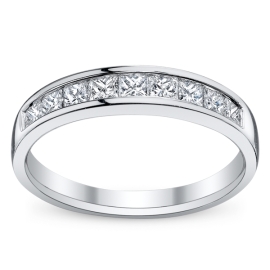 14k White Gold Diamond Wedding Ring 3/4 ct. tw.