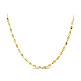 14k Yellow Gold Ovalina Bead Chain Necklace