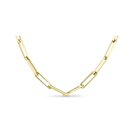 14k Yellow Gold 16" Paperclip Link Chain Necklace