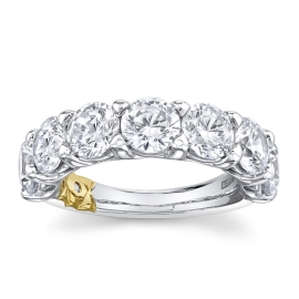 A. Jaffe 18k White Gold and 18k Yellow Gold Diamond Wedding Band 5 ct. tw.