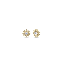 Mark Henry 18k Yellow Gold Solstice Moonstone and Diamond Earrings 3/8 ct. tw.