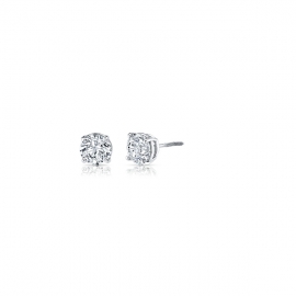 14k White Gold Solitaire Earrings 2 ct. tw.
