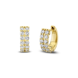 Memoire 18k Yellow Gold Diamond Earrings 1 ct. tw.