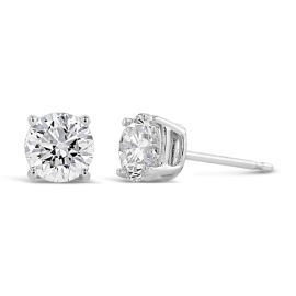 14k White Gold Solitaire Earrings 1 1/2 ct. tw.