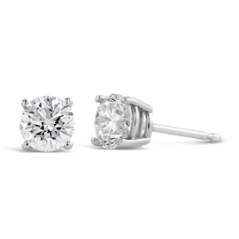 14k White Gold Solitaire Earrings 1 ct. tw.