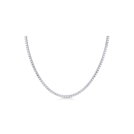 Shy Creation 14k White Gold Tennis Necklace 7/8 ct. tw.