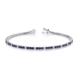 14k White Gold Blue Sapphire Bracelet 1/2 ct. tw.