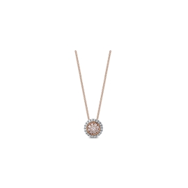 18k Rose Gold and Platinum Pink Diamond Necklace 1/4 ct. tw.
