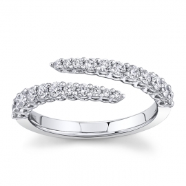 Memoire 18k White Gold Diamond Wedding Ring 1/2 ct. tw.