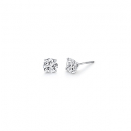 14k White Gold Solitaire Earrings 2 ct. tw.