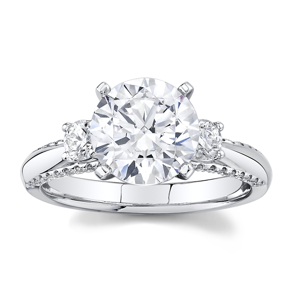 Divine 14k White Gold Diamond Engagement Ring Setting 3/8 ct. tw.