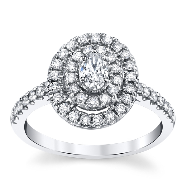 14k White Gold Diamond Engagement Ring 5/8 ct. tw.