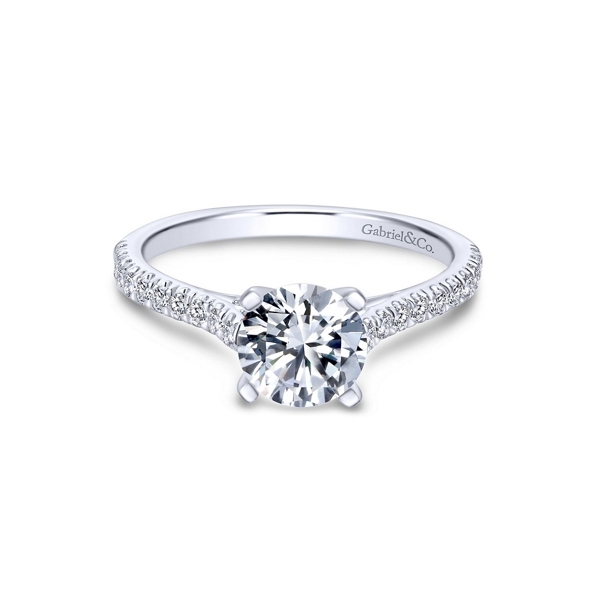 Gabriel & Co. 14k White Gold Diamond Engagement Ring Setting 1/5 ct. tw.