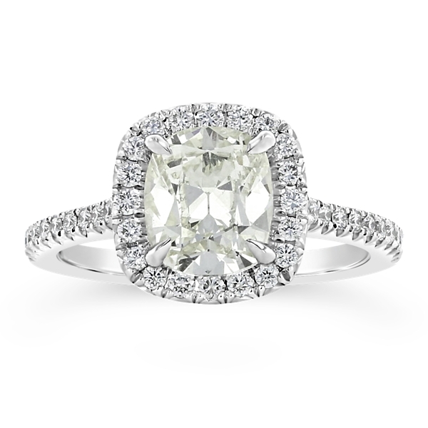 Henri Daussi 18k White Gold Diamond Engagement Ring 2 1/3 ct. tw.
