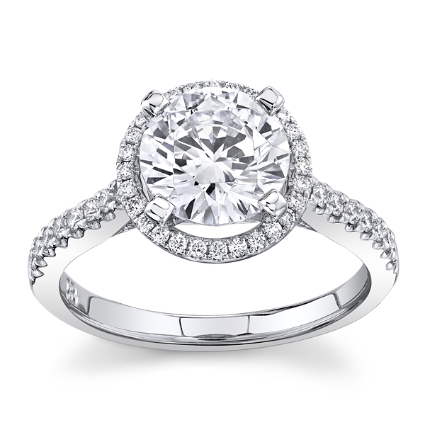 RB Signature 14k White Gold Diamond Engagement Ring Setting 1/3 ct. tw.