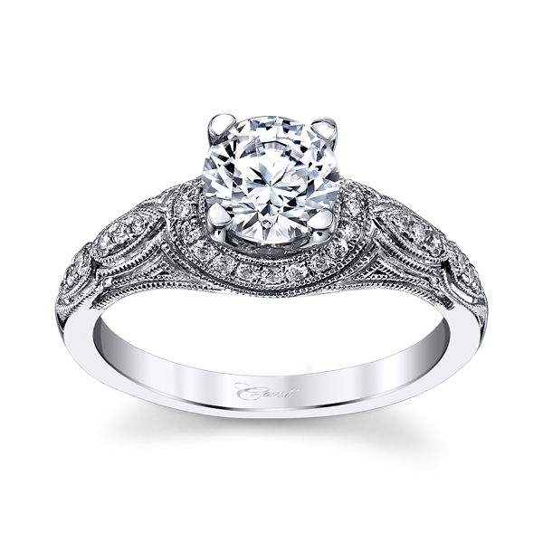 Coast Diamond 14k White Gold Diamond Engagement Ring Setting 1/6 ct. tw.