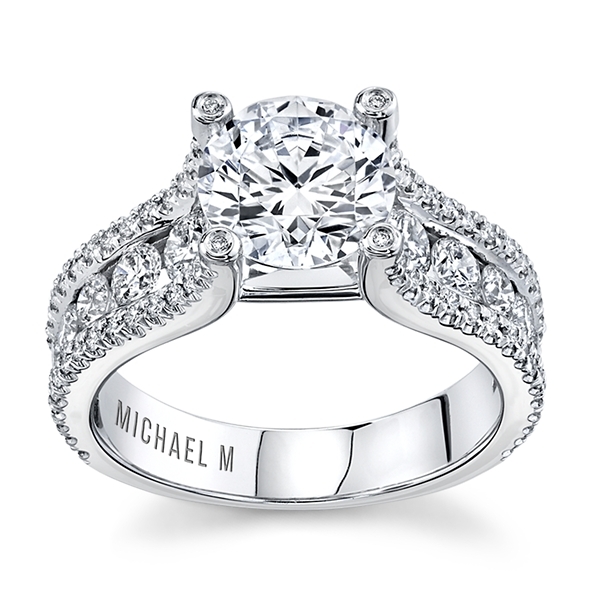 Michael M. 18k White Gold Diamond Engagement Ring Setting 1 ct. tw.