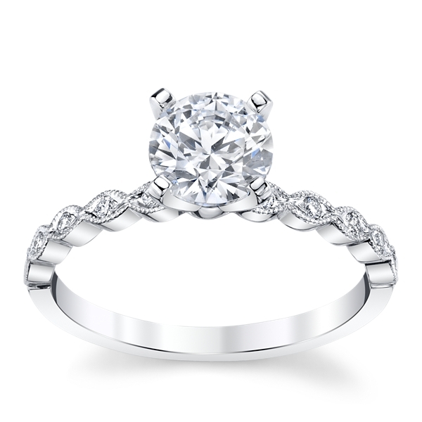 Coast Diamond 14k White Gold Diamond Engagement Ring Setting .07 ct. tw.