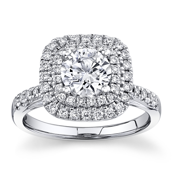RB Signature 14k White Gold Diamond Engagement Ring Setting 3/8 ct. tw.