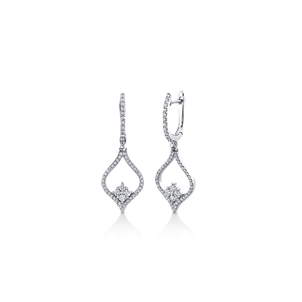 14k White Gold Diamond Earrings 1/2 ct. tw.