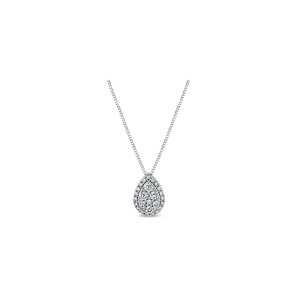 14k White Gold Diamond Necklace 3/8 ct. tw.