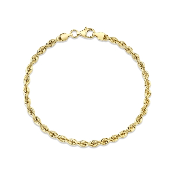 14k Yellow Gold 8" Rope Chain Bracelet