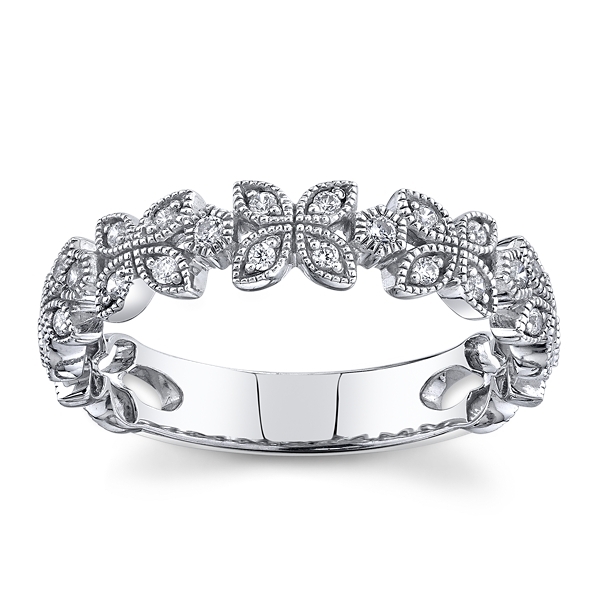 14k White Gold Diamond Wedding Ring 1/6 ct. tw.