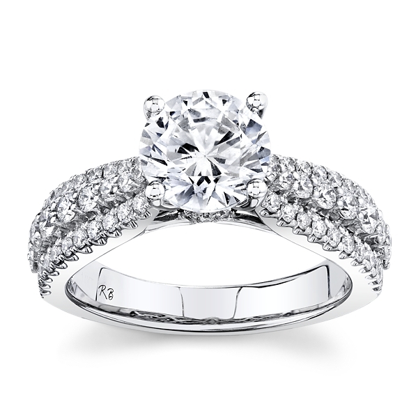 RB Signature 14k White Gold Diamond Engagement Ring Setting 3/4 ct. tw.