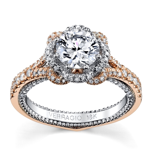 Verragio 18k Rose Gold and 18k White Gold Diamond Engagement Ring Setting 1/2 ct. tw.
