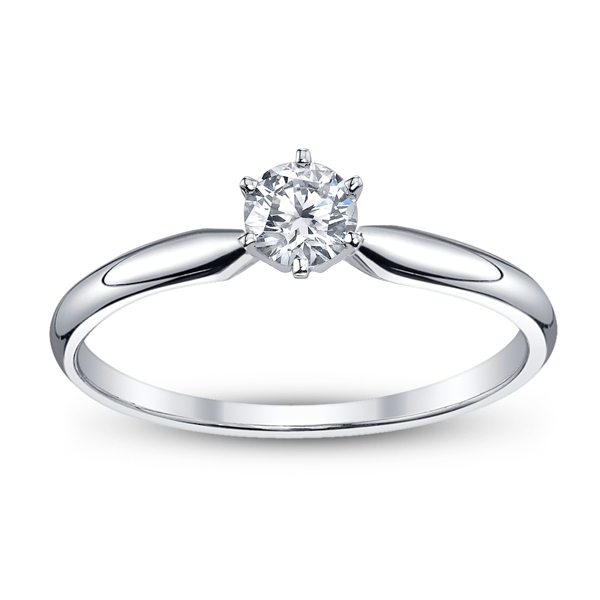 14k White Gold Round 1/4 ct. tw. Solitaire Diamond Engagement Ring