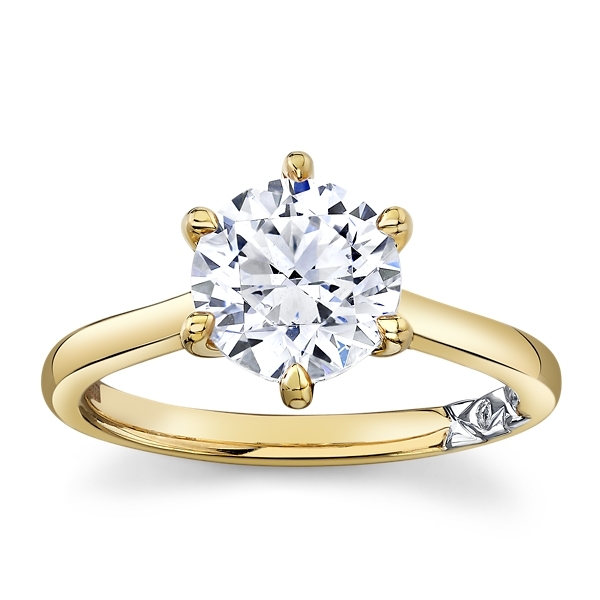 A.Jaffe 14k Yellow Gold and 14k White Gold Diamond Engagement Ring Setting .005 ct. tw.