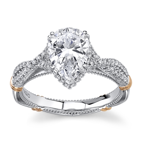 Verragio 14k White Gold & 14k Rose Gold Diamond Engagement Ring Setting 1/3 ct. tw.