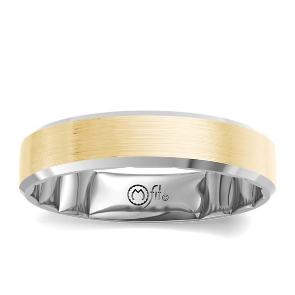 MFit 14k White Gold and 14k Yellow Gold 6 mm Wedding Band