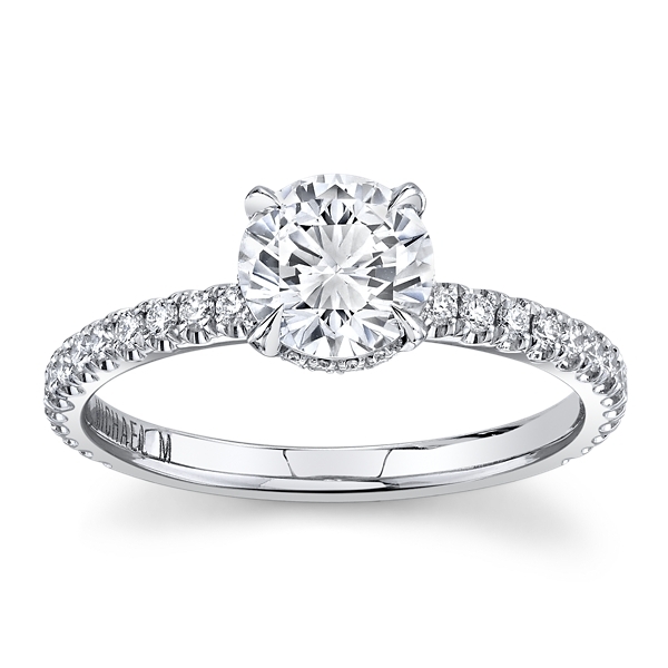 Michael M. 18k White Gold Diamond Engagement Ring Setting 1/4 ct. tw.