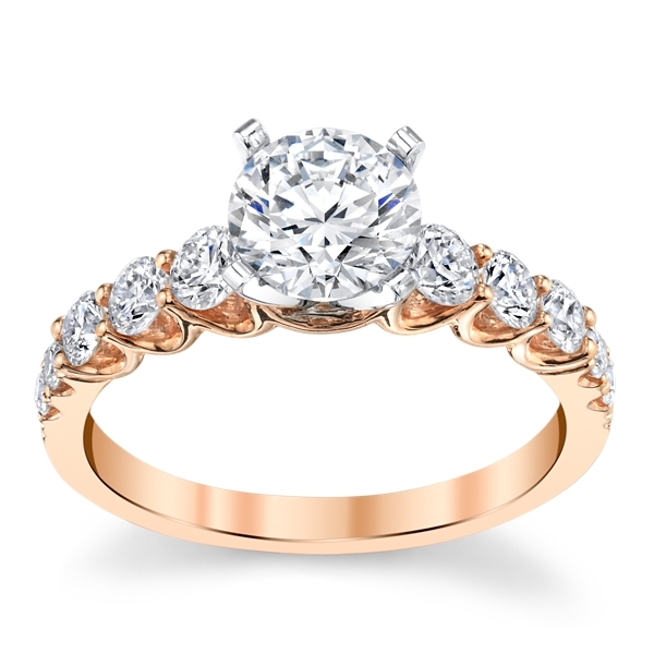 Divine 18k Rose and 18k White Gold Diamond Engagement Ring Setting 5/8 ct. tw.