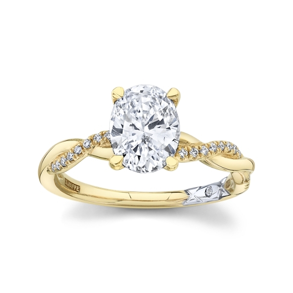 A.Jaffe 14k Yellow Gold and 14k White Diamond Engagement Ring Setting 1/10 ct. tw.