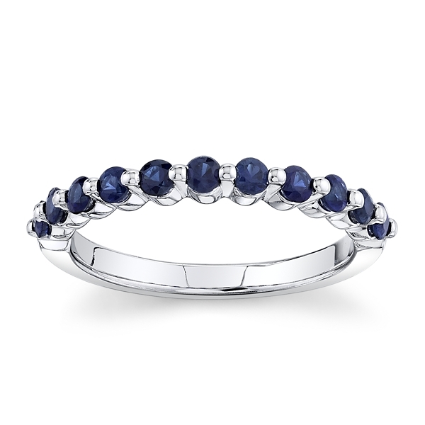 14k White Gold Blue Sapphire Fashion Ring