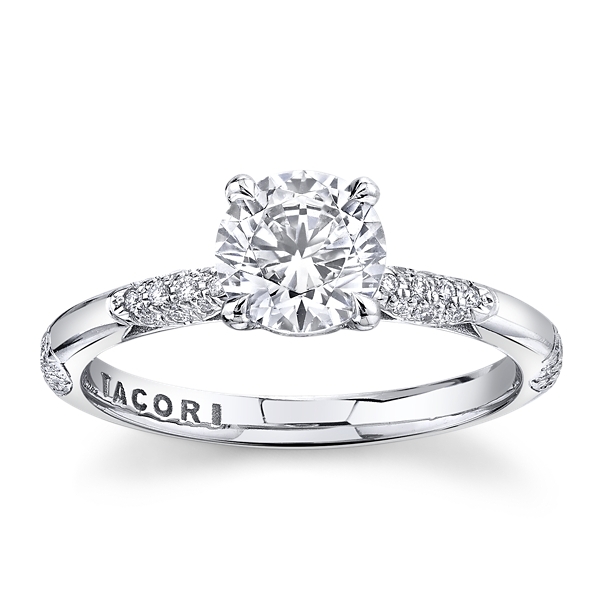 Tacori Platinum Diamond Engagement Ring Setting 1/6 ct. tw.