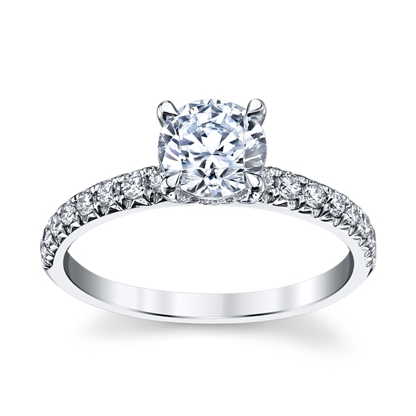 Gem Quest Bridal 14k White Gold Diamond Engagement Ring Setting 1/3 ct. tw.