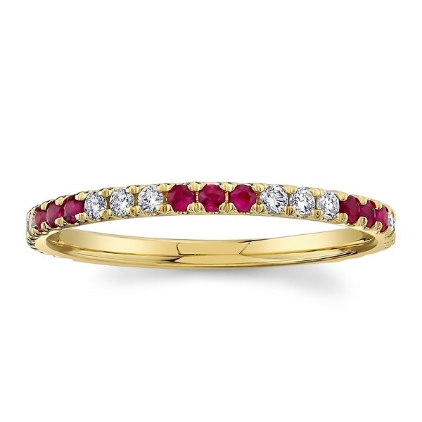 Mark Henry 18k Yellow Gold Ruby and Diamond Fashion Ring 1/6 ct. tw.