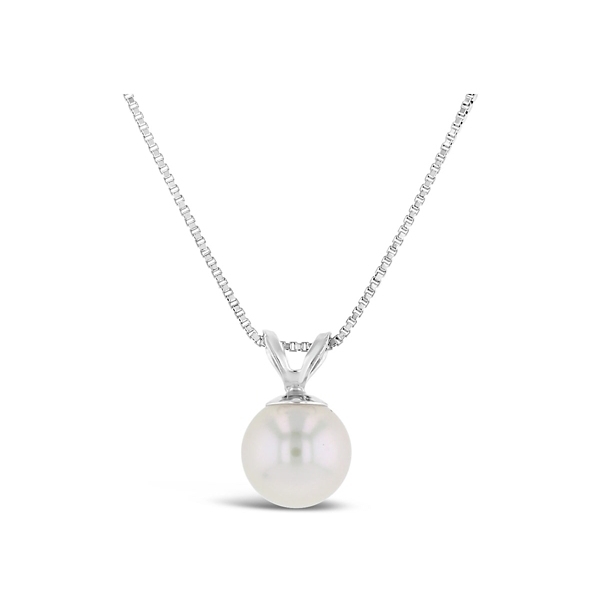 14k White Gold Cultured Pearl Pendant