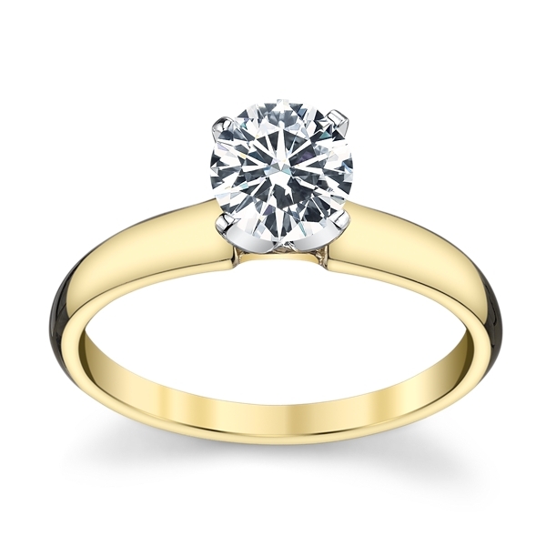 14k Yellow Gold and 14k White Engagement Ring Setting