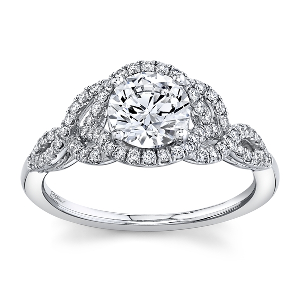 Coast Diamond 14k White Gold Diamond Engagement Ring Setting 1/4 ct. tw.