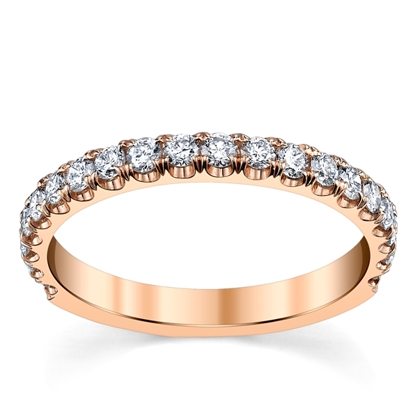Suns and Roses 14k Rose Gold Diamond Wedding Band 1/2 ct. tw.