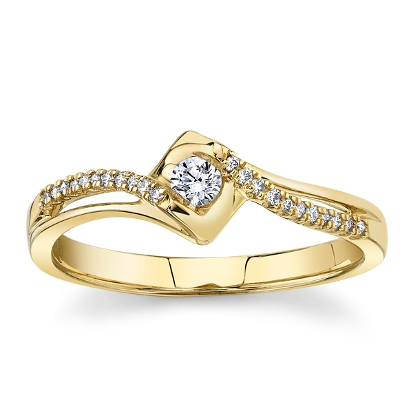 Cherish 10k Yellow Gold Diamond Promise Ring 1/8 ct. tw.