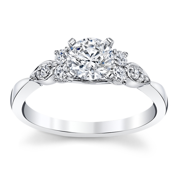 14k White Gold Diamond Engagement Ring Setting 1/5 ct. tw.