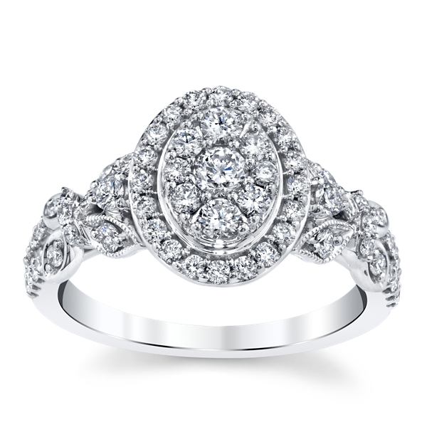Cherish 10k White Gold Diamond Engagement Ring 3/4 ct. tw.
