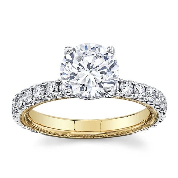 Verragio 14k White Gold and 14k Yellow Gold Diamond Engagement Ring Setting 3/4 ct. tw.