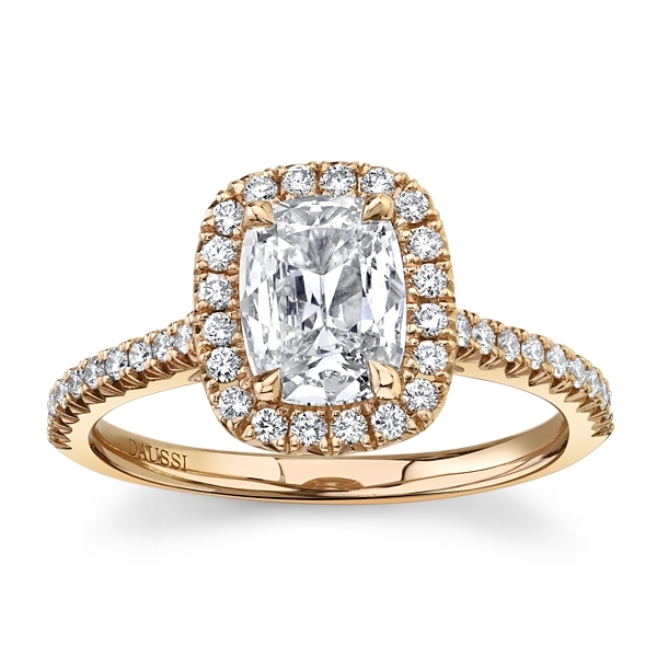 Henri Daussi 18k Rose Gold Diamond Engagement Ring 1 1/3 ct. tw.